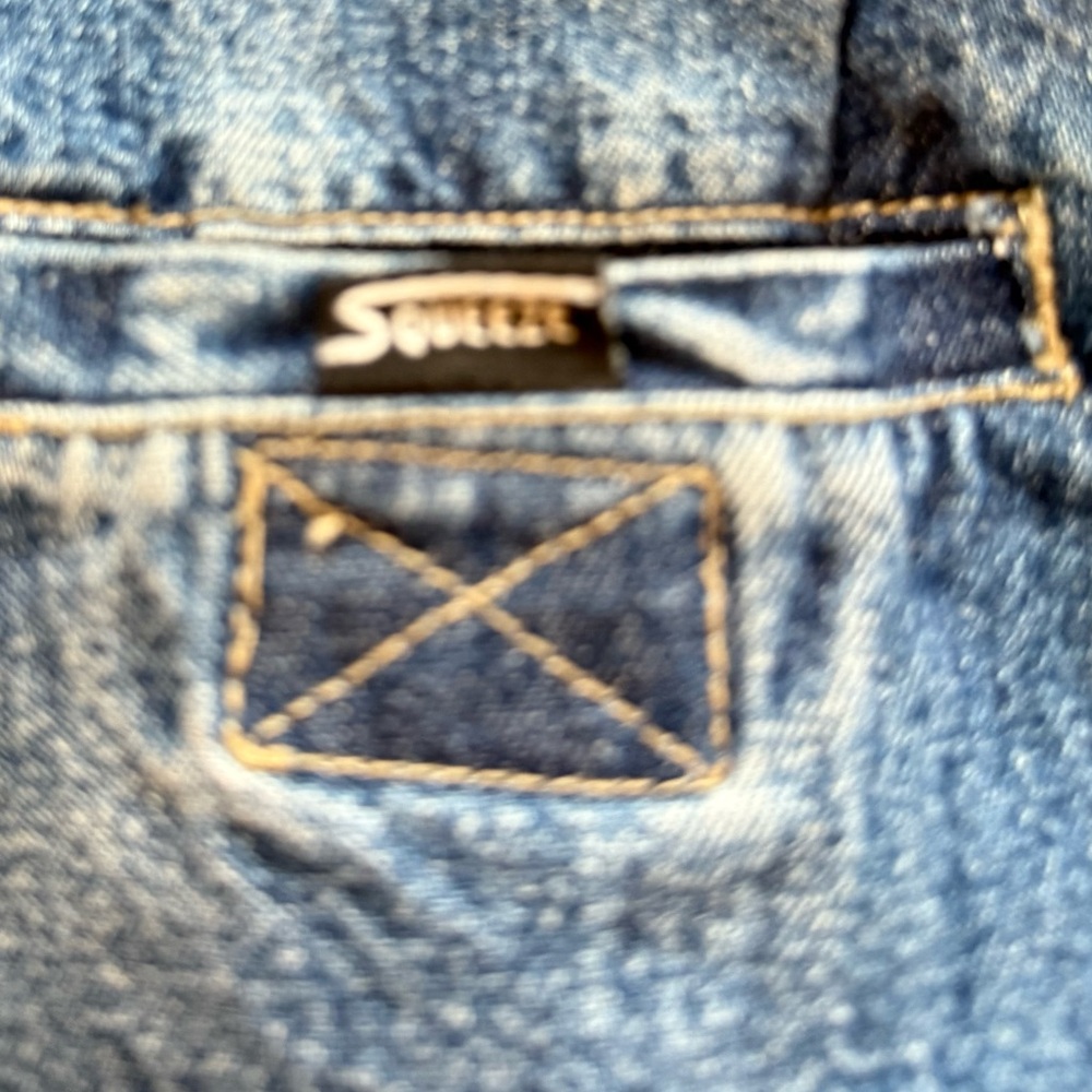 Vintage Button Fly Wide Leg Squeeze Blue Jeans Flare Women's 90's Denim Size 5 6 - Picture 11 of 11